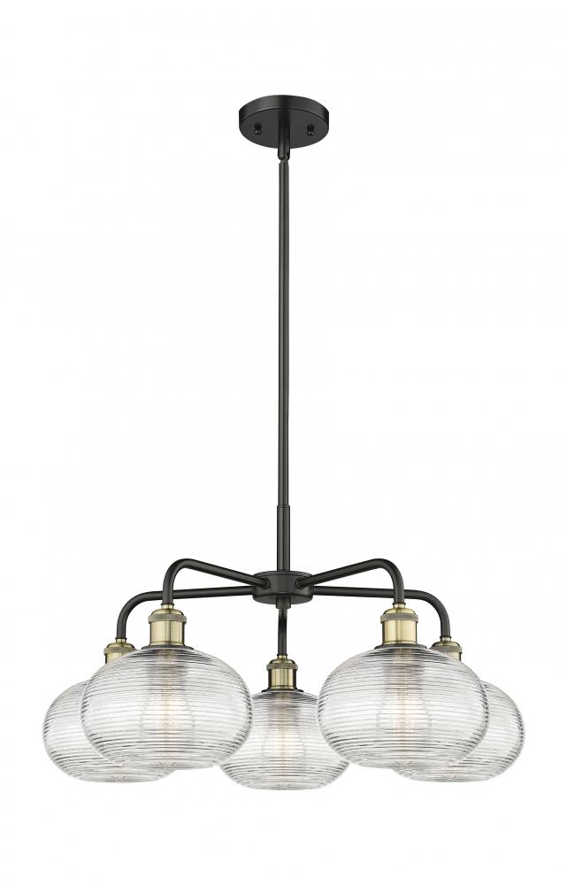 Ithaca - 5 Light - 26 inch - Black Antique Brass - Chandelier