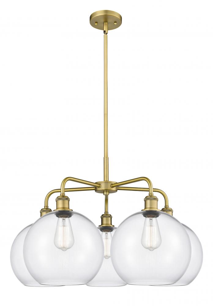 Athens - 5 Light - 28 inch - Brushed Brass - Chandelier