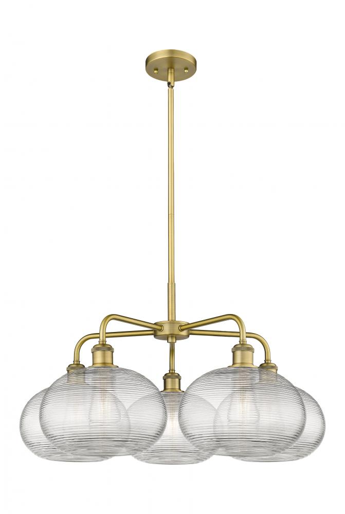 Ithaca - 5 Light - 28 inch - Brushed Brass - Chandelier