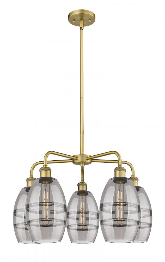 Vaz - 5 Light - 24 inch - Brushed Brass - Chandelier