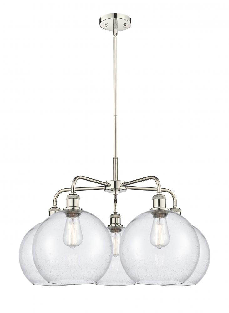 Athens - 5 Light - 28 inch - Polished Nickel - Chandelier