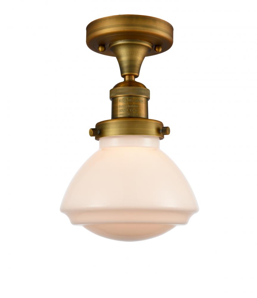 Olean - 1 Light - 7 inch - Brushed Brass - Semi-Flush Mount