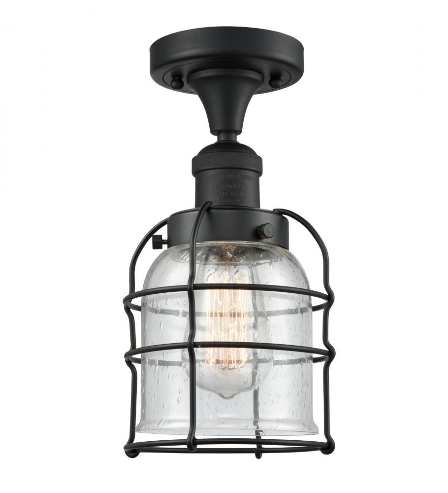 Bell Cage - 1 Light - 5 inch - Matte Black - Semi-Flush Mount