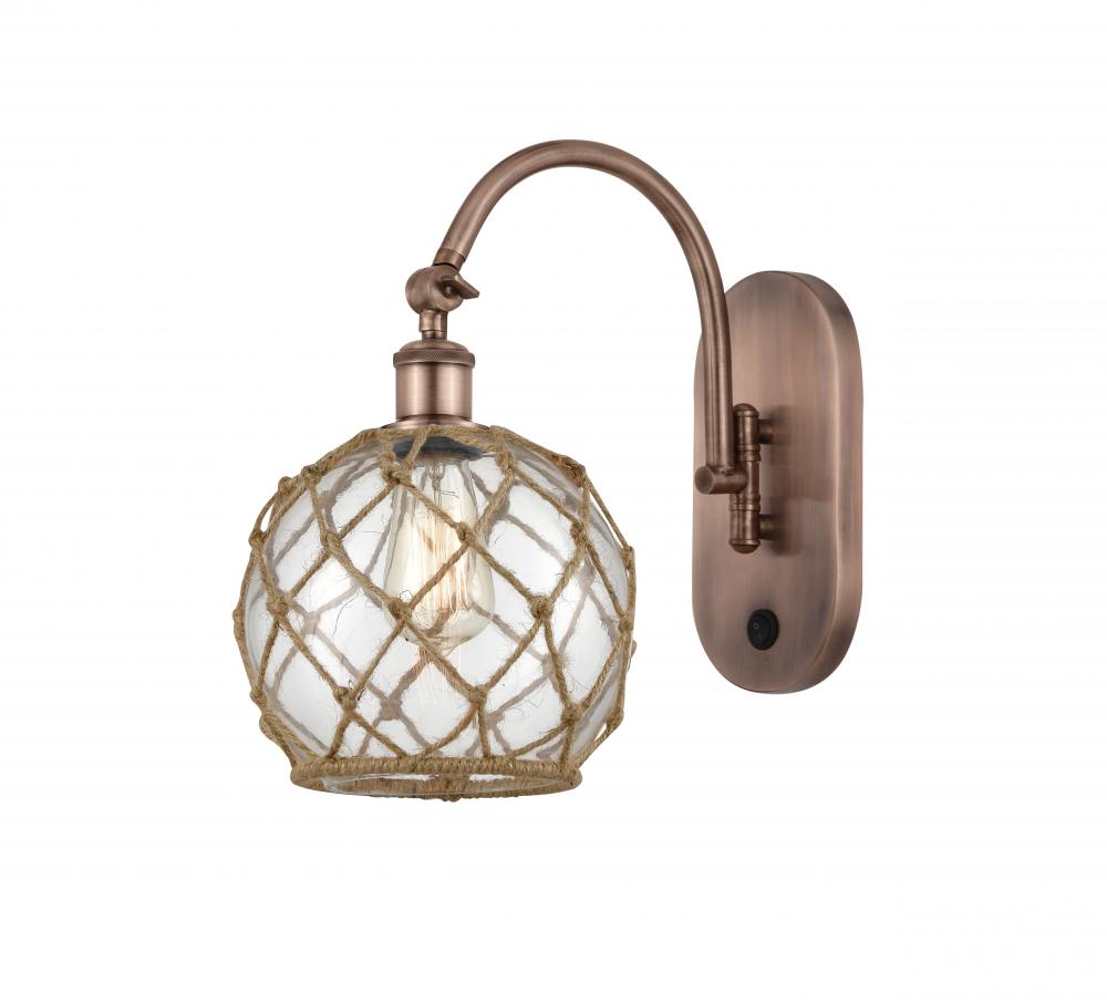 Farmhouse Rope - 1 Light - 8 inch - Antique Copper - Sconce