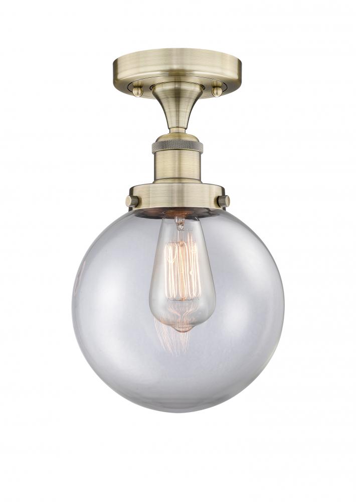 Beacon - 1 Light - 8 inch - Antique Brass - Semi-Flush Mount