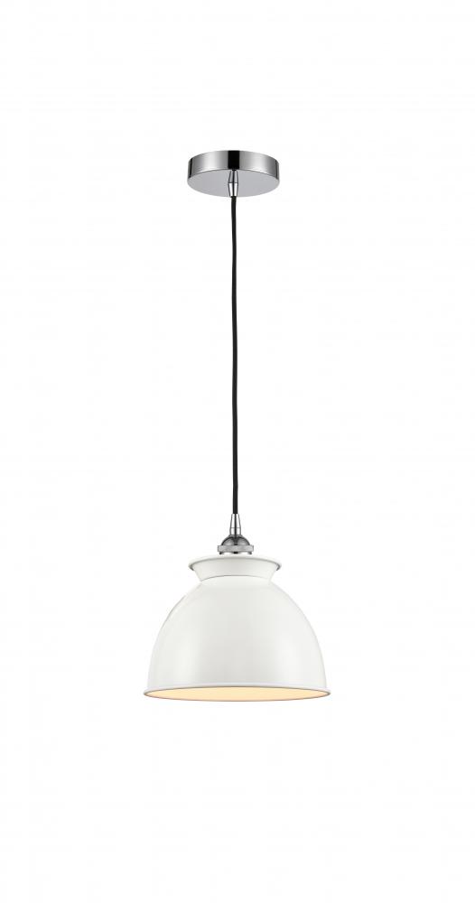 Adirondack - 1 Light - 8 inch - White Polished Chrome - Cord hung - Mini Pendant