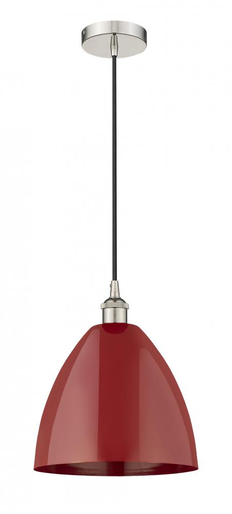 Plymouth - 1 Light - 12 inch - Polished Nickel - Cord hung - Mini Pendant