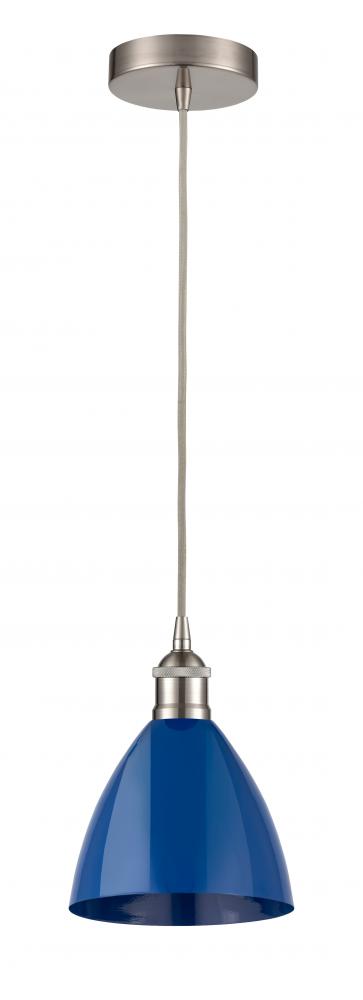 Plymouth - 1 Light - 8 inch - Brushed Satin Nickel - Cord hung - Mini Pendant