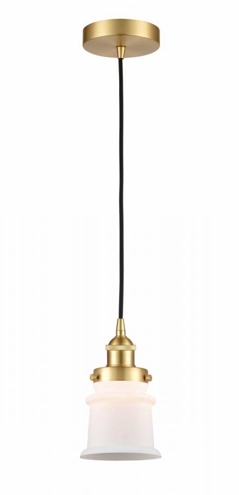 Canton - 1 Light - 5 inch - Satin Gold - Cord hung - Mini Pendant