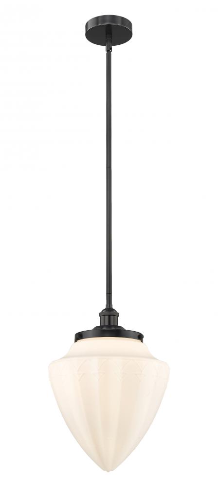 Bridgeton - 1 Light - 12 inch - Matte Black - Stem Hung - Mini Pendant