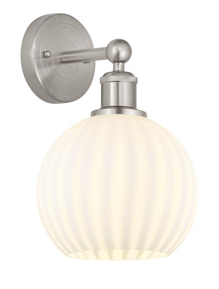 White Venetian - 1 Light - 8 inch - Satin Nickel - Sconce