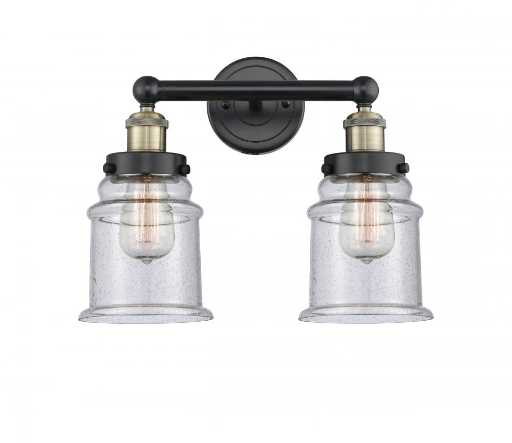 Canton - 2 Light - 15 inch - Black Antique Brass - Bath Vanity Light