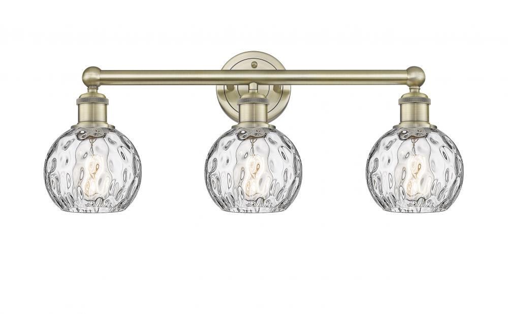 Athens Water Glass - 3 Light - 24 inch - Antique Brass - Bath Vanity Light