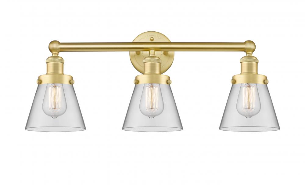 Cone - 3 Light - 24 inch - Satin Gold - Bath Vanity Light