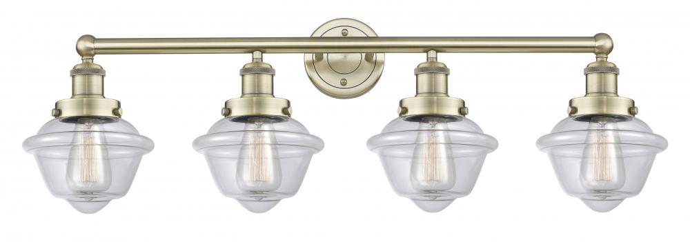 Oxford - 4 Light - 34 inch - Antique Brass - Bath Vanity Light