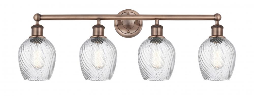 Salina - 4 Light - 33 inch - Antique Copper - Bath Vanity Light