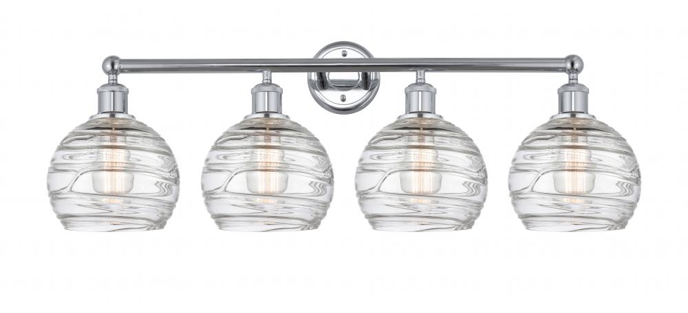 Athens Deco Swirl - 4 Light - 35 inch - Polished Chrome - Bath Vanity Light