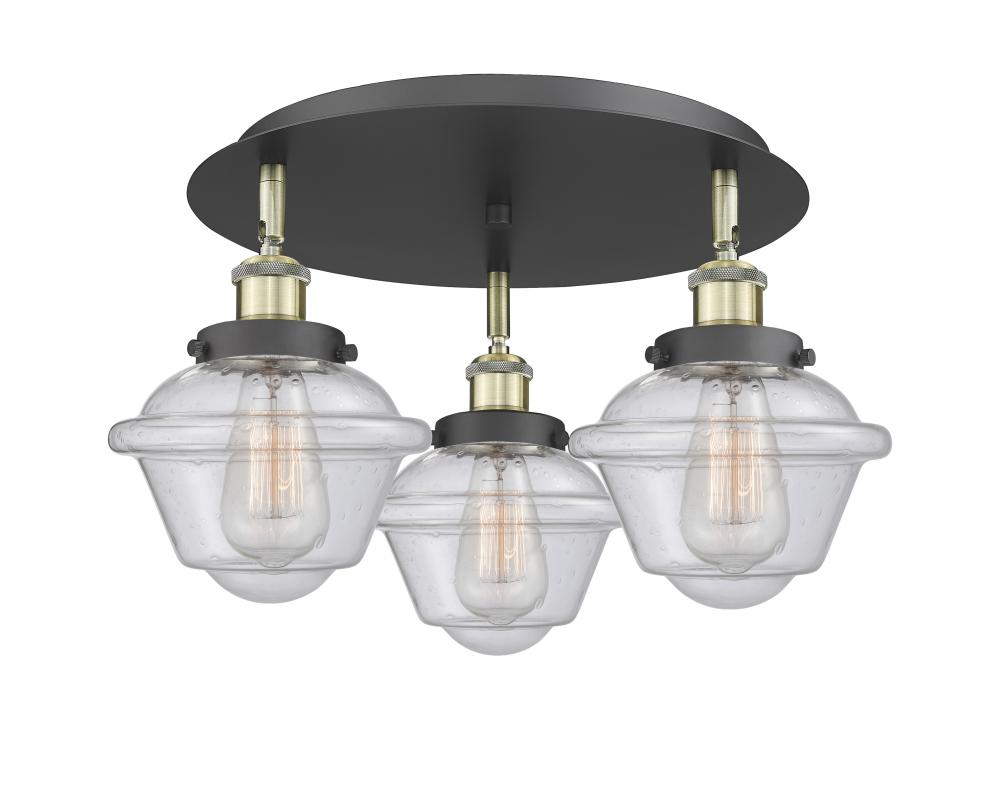 Oxford - 3 Light - 19 inch - Black Antique Brass - Flush Mount