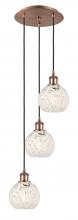 Innovations Lighting 113B-3P-AC-G1216-6WM - White Mouchette - 3 Light - 13 inch - Antique Copper - Cord Hung - Multi Pendant