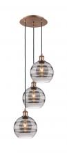 Innovations Lighting 113B-3P-AC-G556-8SM - Rochester - 3 Light - 15 inch - Antique Copper - Cord hung - Multi Pendant