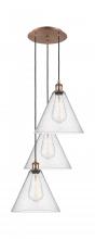 Innovations Lighting 113B-3P-AC-GBC-124 - Berkshire - 3 Light - 19 inch - Antique Copper - Cord Hung - Multi Pendant