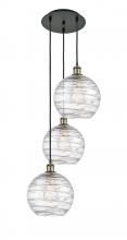 Innovations Lighting 113B-3P-BAB-G1213-10 - Athens Deco Swirl - 3 Light - 17 inch - Black Antique Brass - Cord hung - Multi Pendant