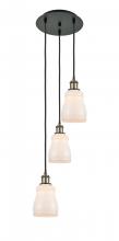  113B-3P-BAB-G391 - Ellery - 3 Light - 12 inch - Black Antique Brass - Cord Hung - Multi Pendant