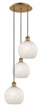 Innovations Lighting 113B-3P-BB-G1216-8WM - White Mouchette - 3 Light - 15 inch - Brushed Brass - Cord Hung - Multi Pendant