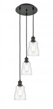 Innovations Lighting 113B-3P-BK-G392 - Ellery - 3 Light - 12 inch - Matte Black - Cord Hung - Multi Pendant