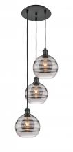 Innovations Lighting 113B-3P-BK-G556-8SM - Rochester - 3 Light - 15 inch - Matte Black - Cord hung - Multi Pendant