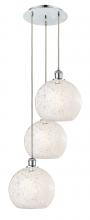 Innovations Lighting 113B-3P-PC-G1216-10WM - White Mouchette - 3 Light - 17 inch - Polished Chrome - Cord Hung - Multi Pendant