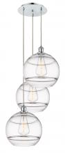 Innovations Lighting 113B-3P-PC-G556-12CL - Rochester - 3 Light - 19 inch - Polished Chrome - Cord hung - Multi Pendant