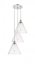 Innovations Lighting 113B-3P-PC-GBC-124 - Berkshire - 3 Light - 19 inch - Polished Chrome - Cord Hung - Multi Pendant