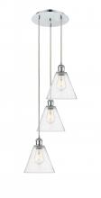 Innovations Lighting 113B-3P-PC-GBC-84 - Berkshire - 3 Light - 15 inch - Polished Chrome - Cord Hung - Multi Pendant