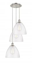 Innovations Lighting 113B-3P-PN-GBD-124 - Bristol - 3 Light - 19 inch - Polished Nickel - Cord Hung - Multi Pendant