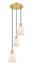  113B-3P-SG-G391 - Ellery - 3 Light - 12 inch - Satin Gold - Cord Hung - Multi Pendant