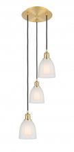  113B-3P-SG-G441 - Brookfield - 3 Light - 12 inch - Satin Gold - Cord Hung - Multi Pendant