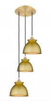  113B-3P-SG-M14-SG - Adirondack - 3 Light - 15 inch - Satin Gold - Cord hung - Multi Pendant