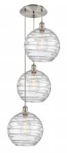 Innovations Lighting 113B-3P-SN-G1213-12 - Athens Deco Swirl - 3 Light - 19 inch - Brushed Satin Nickel - Cord hung - Multi Pendant