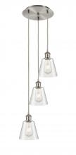 Innovations Lighting 113B-3P-SN-G454 - Caton - 3 Light - 12 inch - Brushed Satin Nickel - Cord Hung - Multi Pendant