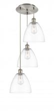 Innovations Lighting 113B-3P-SN-GBD-92 - Bristol - 3 Light - 16 inch - Brushed Satin Nickel - Cord Hung - Multi Pendant