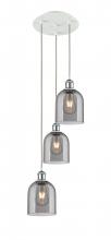  113B-3P-WPC-G558-6SM - Bella - 3 Light - 12 inch - White Polished Chrome - Cord Hung - Multi Pendant