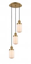 Innovations Lighting 113F-3P-BB-G311 - Dover - 3 Light - 11 inch - Brushed Brass - Cord hung - Multi Pendant