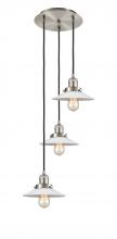 Innovations Lighting 113F-3P-SN-G1 - Halophane - 3 Light - 16 inch - Brushed Satin Nickel - Cord hung - Multi Pendant