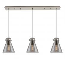  123-410-1PS-SN-G411-8SM - Newton Cone - 3 Light - 40 inch - Brushed Satin Nickel - Linear Pendant