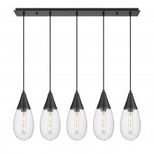  125-450-1P-BK-G450-6SCL - Malone - 5 Light - 38 inch - Matte Black - Linear Pendant