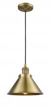 Innovations Lighting 201C-BB-M10-BB - Briarcliff - 1 Light - 10 inch - Brushed Brass - Cord hung - Mini Pendant