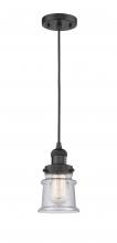 Innovations Lighting 201C-BK-G184S - Canton - 1 Light - 5 inch - Matte Black - Cord hung - Mini Pendant