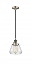 Innovations Lighting 201CSW-AB-G172 - Fulton - 1 Light - 7 inch - Antique Brass - Cord hung - Mini Pendant