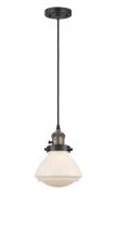 Innovations Lighting 201CSW-BAB-G321 - Olean - 1 Light - 7 inch - Black Antique Brass - Cord hung - Mini Pendant